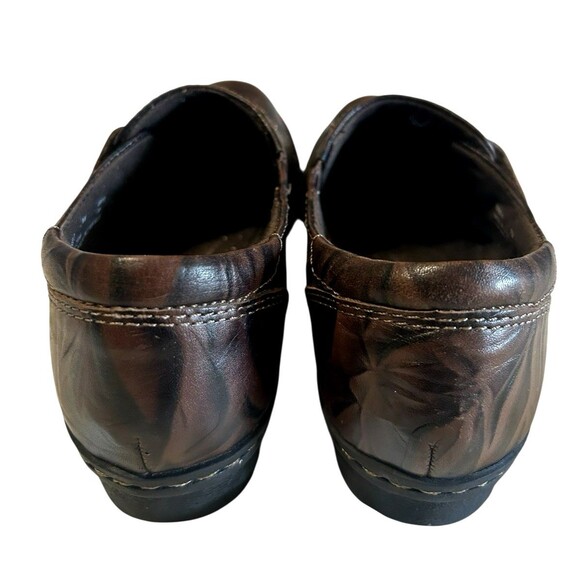 Clarks Womens Bedabbles Crinkle Leather Brown Loafer Hook & Loop Comfort 7.5M - Picture 10 of 13